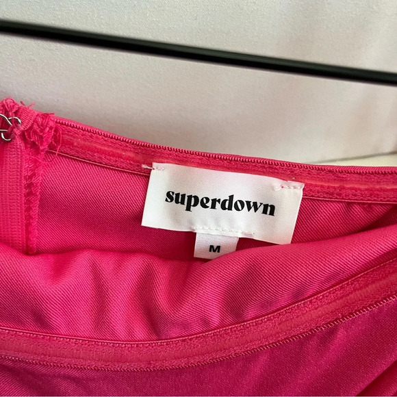 Revolve Superdown Catalina Ruffle Tube Mini Dress Hot Pink - Picture 5 of 6